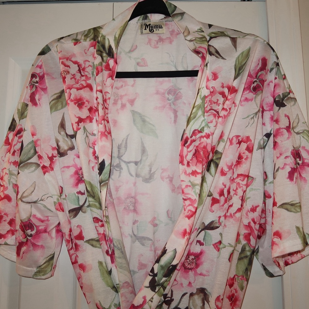 Show Me Your Mumu White Floral Robe One Size
